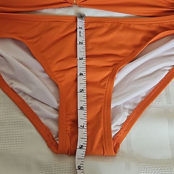 Michael Kors 2-Piece Bikini Top & Bikini Mid-Rise Bikini Bottom Small Orange - Picture 13 of 16